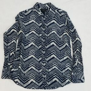 J. Crew boy fit navy tribal buttondown